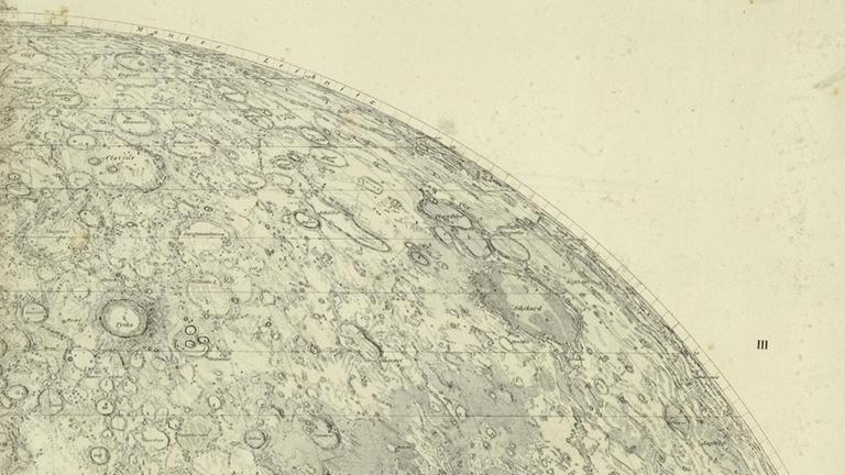 Ausschnitt der berühmten Mondkarte von Wilhelm Beer und Johann Mädler