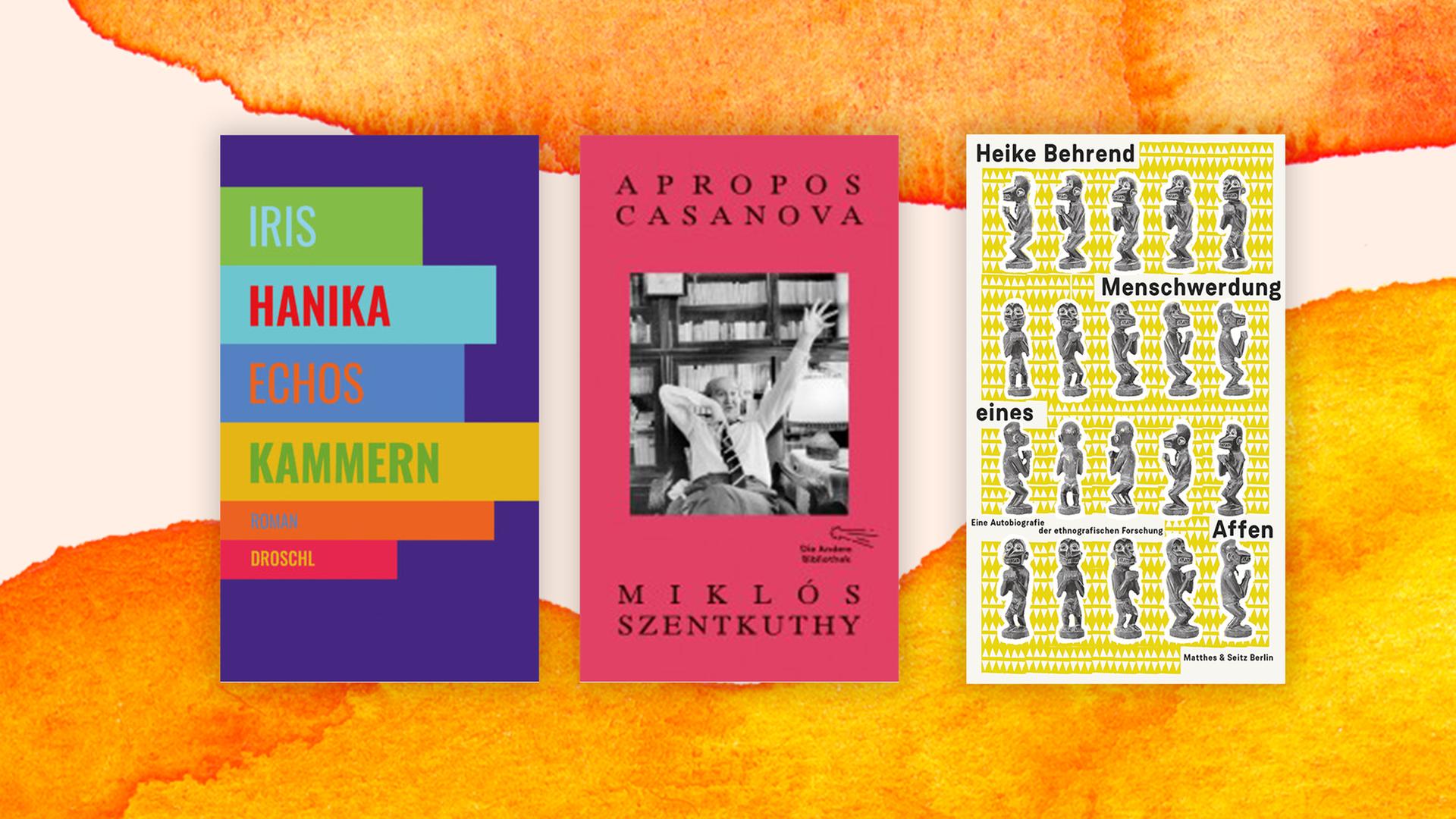 Die Bücher von Heike Behrend mit "Menschwerdung eines Affen", Timea Tankó übersetzte aus dem Ungarischen: "Apropos Casanova. Das Brevier des Heiligen Orpheus" von Miklós Szentkuthy und Iris Hanika schreibt über "Echos Kammern". Die Bücher von Heike Behrend mit "Menschwerdung eines Affen", Timea Tankó übersetzte aus dem Ungarischen: "Apropos Casanova. Das Brevier des Heiligen Orpheus" von Miklós Szentkuthy und Iris Hanika schreibt über "Echos Kammern".
