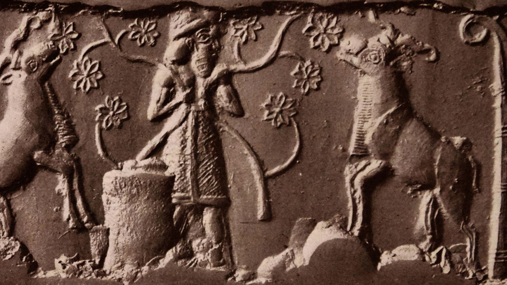 Relief aus der Uruk-Zeit (Süd-Irak), datiert ca. 3200-300 v.Chr. Relief aus der Uruk-Zeit (Süd-Irak), datiert ca. 3200-300 v.Chr.