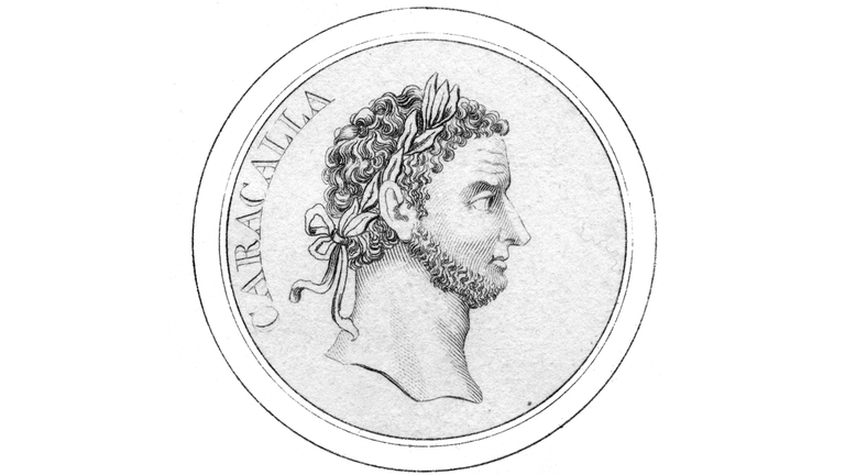 Eine Zeichnung des römischen Kaisers Marcus Aurelius Antoninus, genannt Caracalla