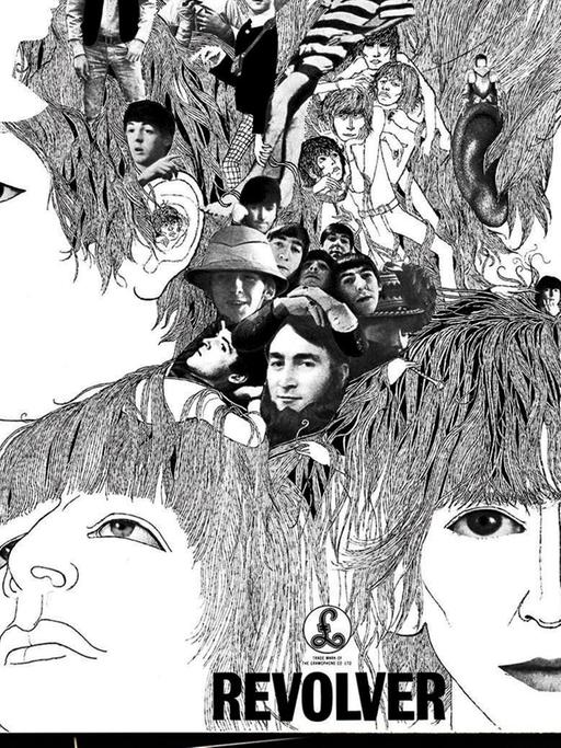 Eine Briefmarke der Royal Mail zeigt das Cover des Beatles-Albums "Revolver".