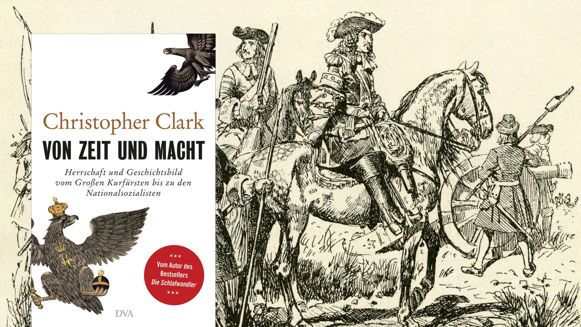 Buchcover "Von Zeit und Macht" vor Hintergrund. Buchcover "Von Zeit und Macht" vor Hintergrund.