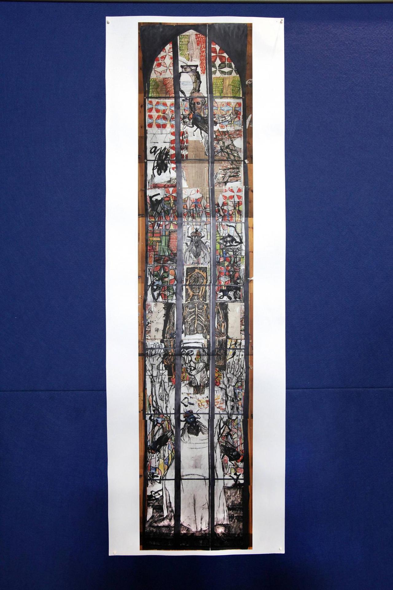 Entwurf des von Markus Lüpertz gestalteten und von Altkanzler Gerhard Schröder gestifteten Kirchenfensters für die Marktkirche in Hannover. Entwurf des von Markus Lüpertz gestalteten und von Altkanzler Gerhard Schröder gestifteten Kirchenfensters für die Marktkirche in Hannover.