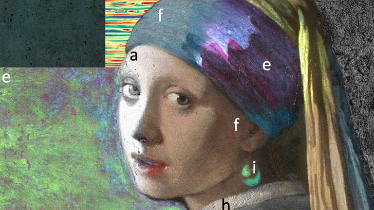 Composite image of Girl with a Pearl Earring from images made during the Girl in the Spotlight project using the following imaging techniques: Composite image of Girl with a Pearl Earring from images made during the Girl in the Spotlight project using the following imaging techniques: