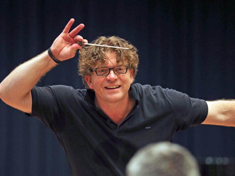 Probe der Stuttgarter Philharmoniker am 17.06.2014 im Gustav-Siegle-Haus in Stuttgart mit Dirigent Marcus Bosch
