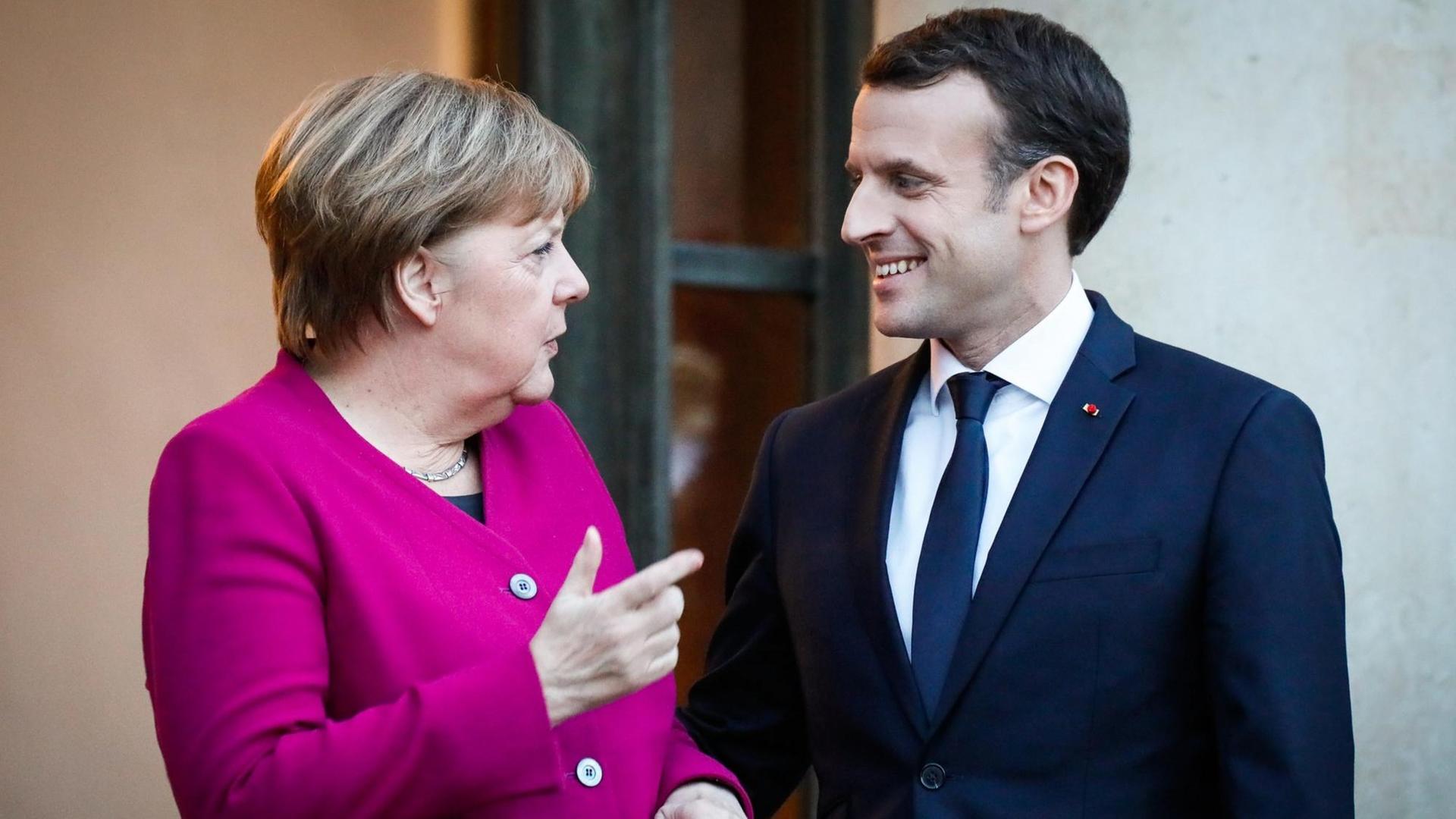 Der französische Präsident Macron und Bundeskanzlerin Merkel in Paris 19.1.18 Der französische Präsident Macron und Bundeskanzlerin Merkel in Paris 19.1.18