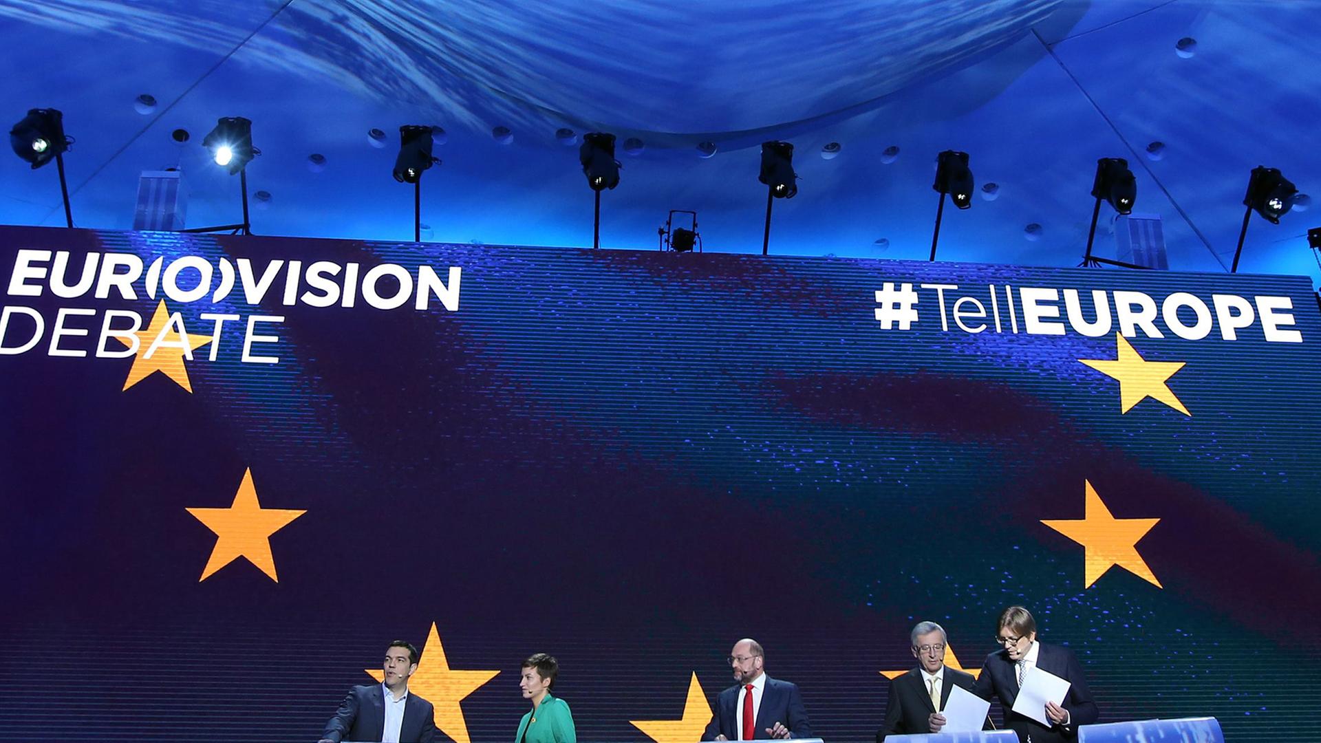 Steht hier bereits der nächste EU-Kommissionspräsident? TV-Debatte der Spitzenkandidaten für die Europawahl Steht hier bereits der nächste EU-Kommissionspräsident? TV-Debatte der Spitzenkandidaten für die Europawahl