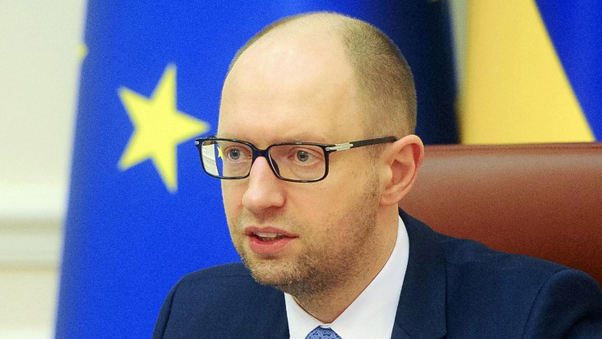 Der ukrainische Übergangspremier Arseni Jazenjuk bei einer Pressekonferenz in Kiew Der ukrainische Übergangspremier Arseni Jazenjuk bei einer Pressekonferenz in Kiew
