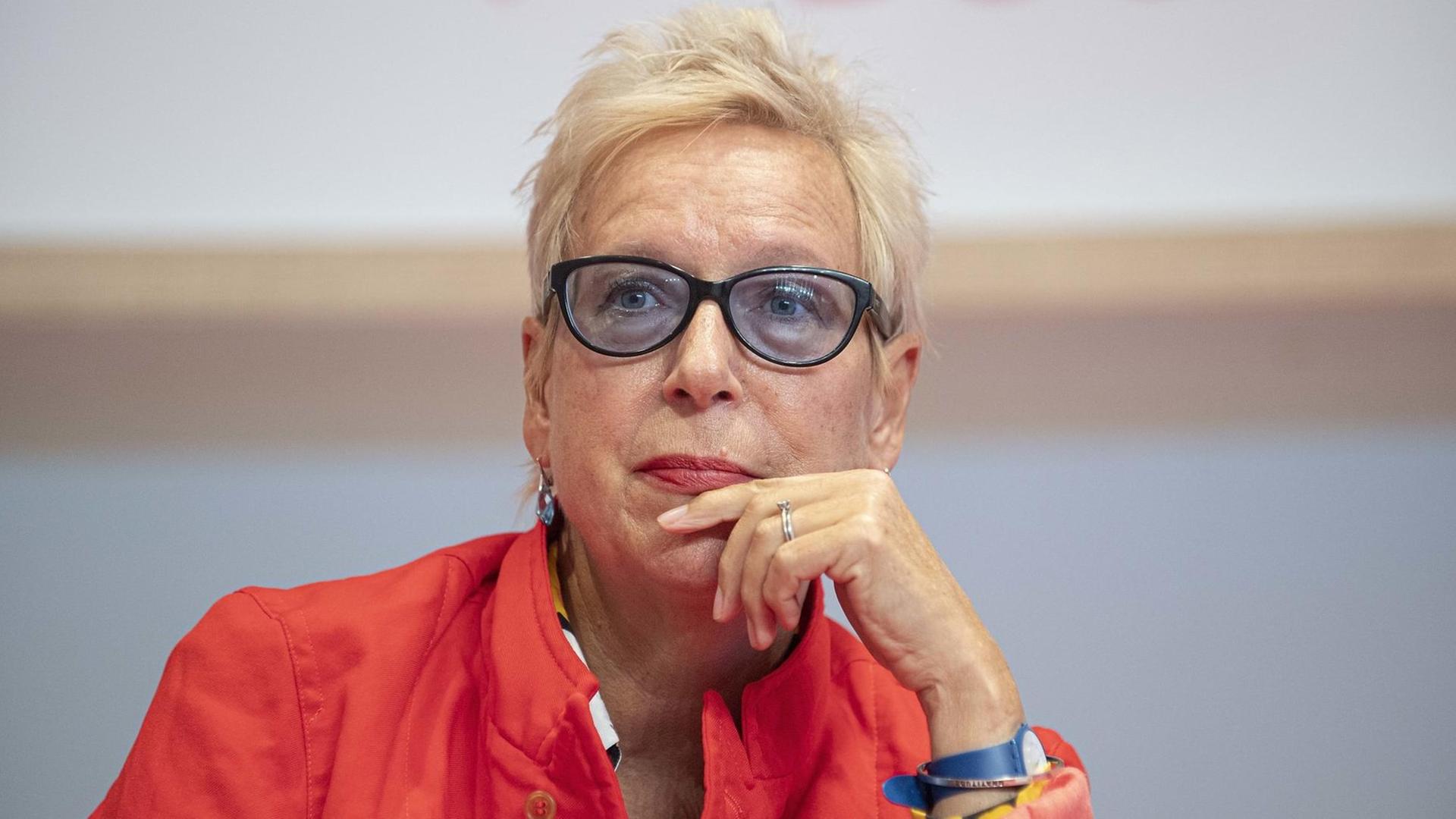 Die Regisseurin Doris Dörrie auf der Frankfurter Buchmesse 2019. Die Regisseurin Doris Dörrie auf der Frankfurter Buchmesse 2019.