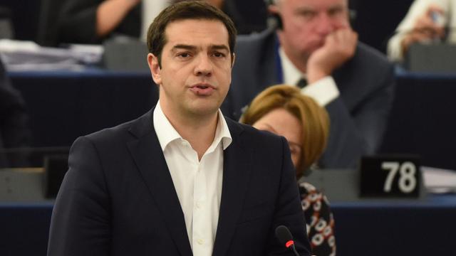 Der griechische Ministerpräsident Alexis Tsipras im Europaparlament.