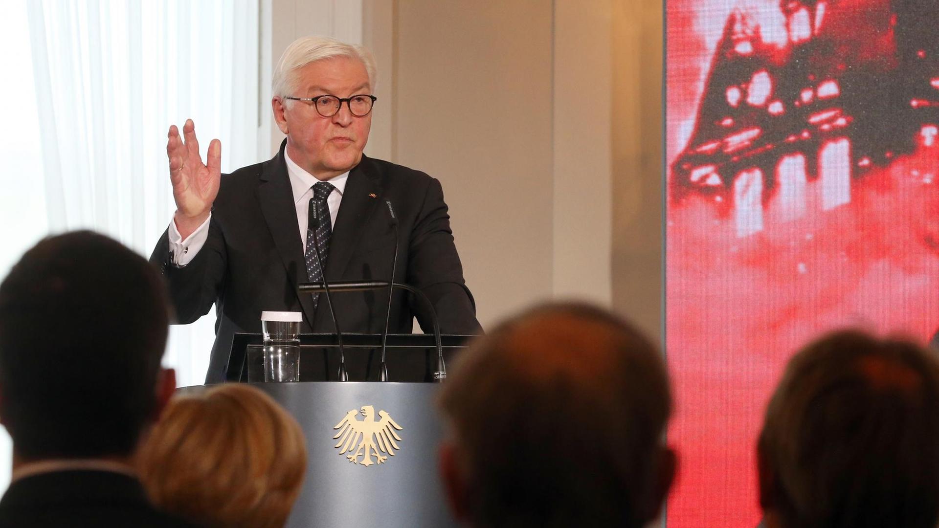 Bundes-Präsident Steinmeier bei der Gedenk-Veranstaltung zum 9. November. Bundes-Präsident Steinmeier bei der Gedenk-Veranstaltung zum 9. November.