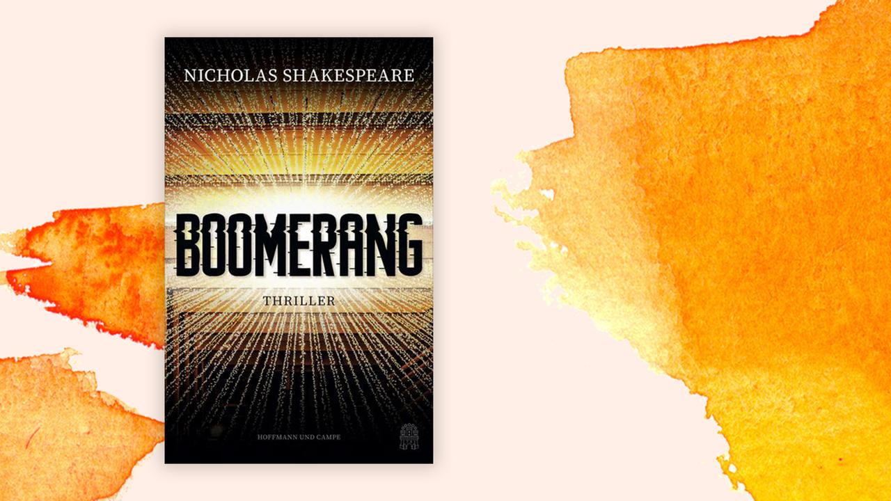 Das Buchcover von "Boomerang" auf orangefarbenem Hintergrund. 