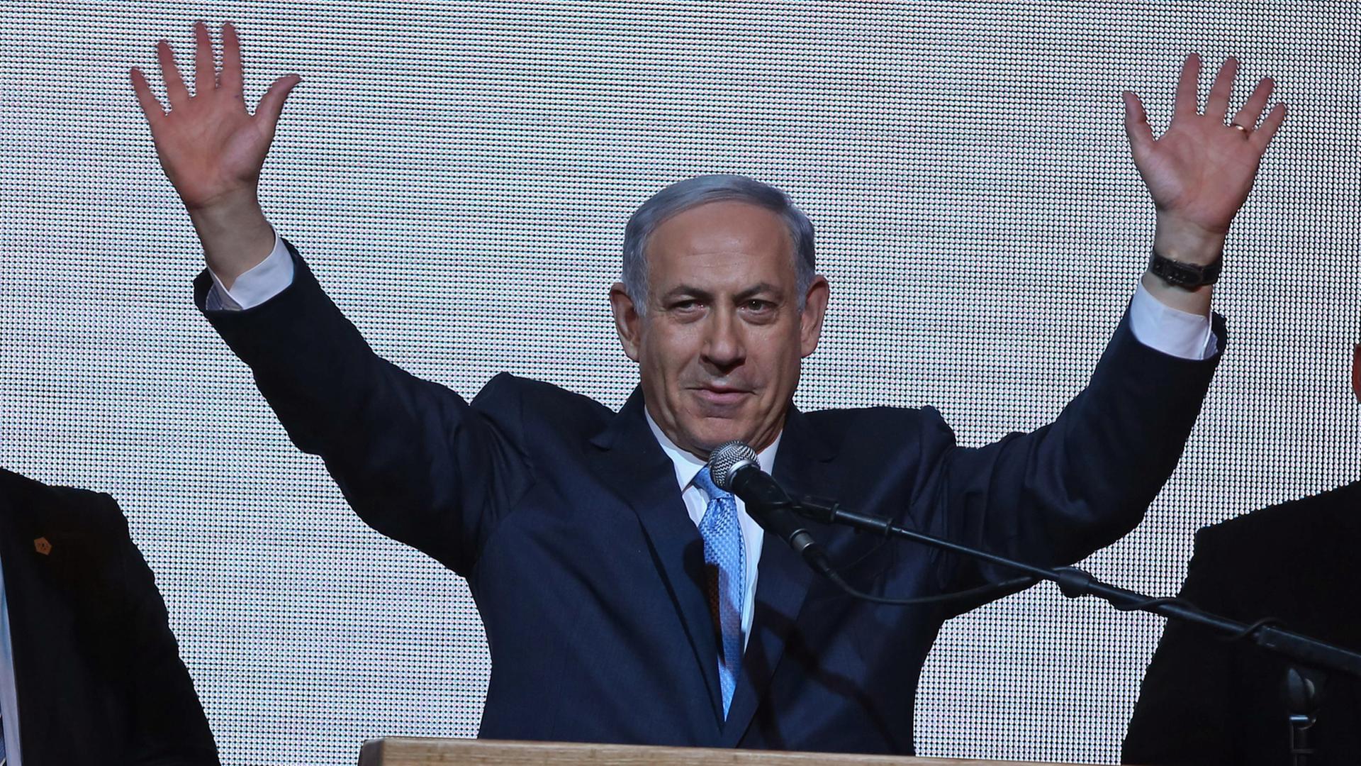 Benjamin Netanjahu in der Wahlnacht