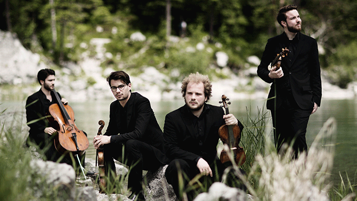Das Goldmund-Quartett in der freien Natur Das Goldmund-Quartett in der freien Natur