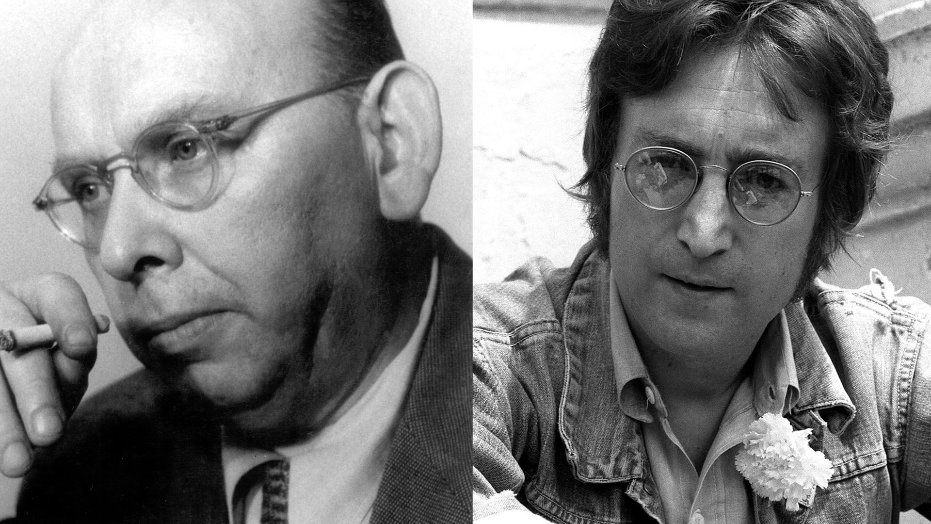 Foto-Collage: Der deutsche Komponist Hanns Eisler und Musik-Legende John Lennon Foto-Collage: Der deutsche Komponist Hanns Eisler und Musik-Legende John Lennon