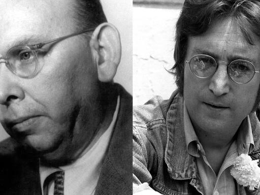 Foto-Collage: Der deutsche Komponist Hanns Eisler und Musik-Legende John Lennon