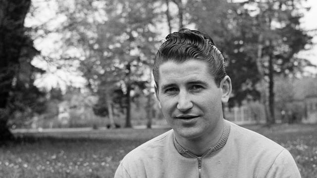 Fußball Nationalspieler Helmut Rahn aufgenommen im Vorfeld der Fußball- WM 1958. Undatierte Aufnahme.