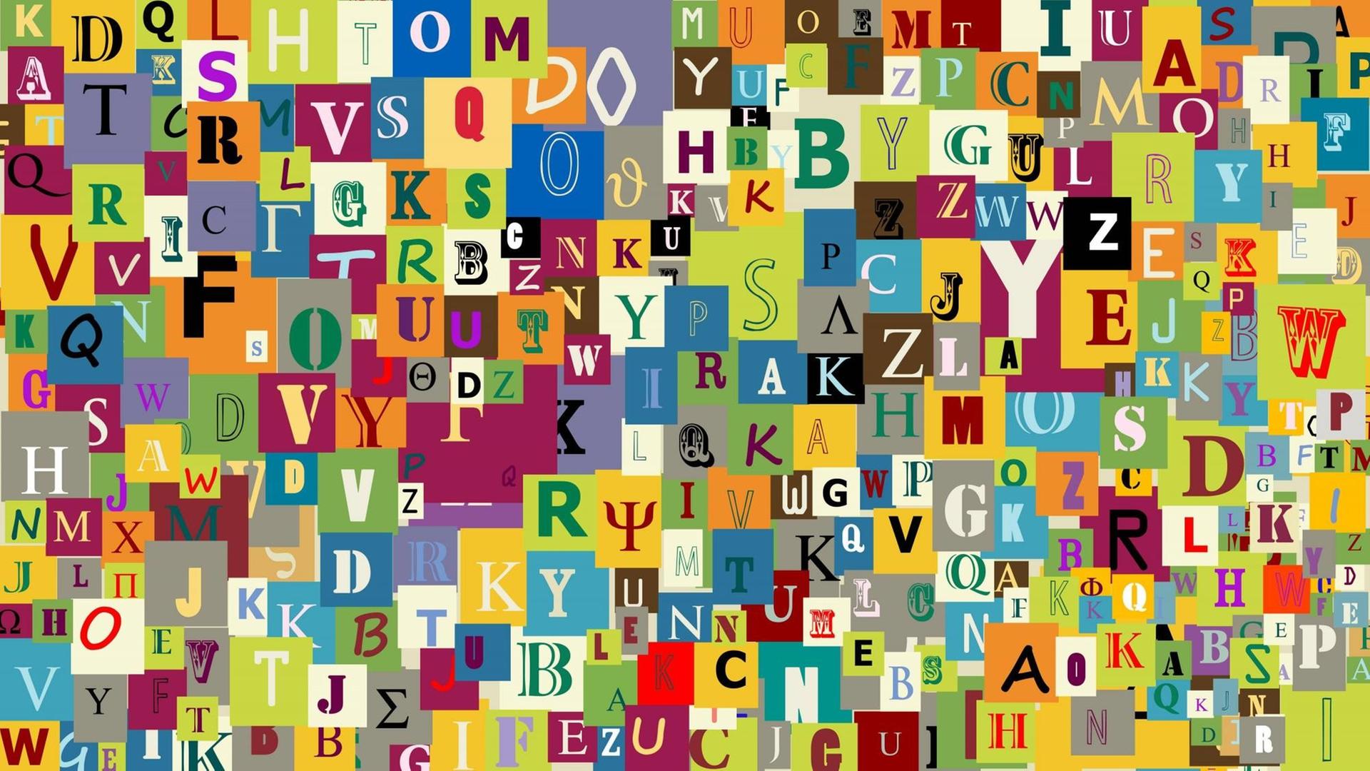 Ein buntes Buchstaben Wirrwarr Ein buntes Buchstaben Wirrwarr
