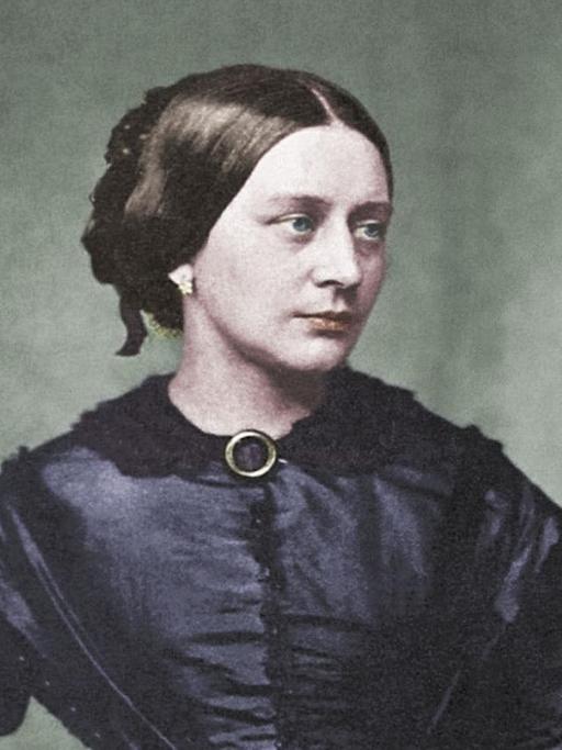 Gemälde-Portrait von Clara Schumann, Pianistin und Komponistin, 1858.
