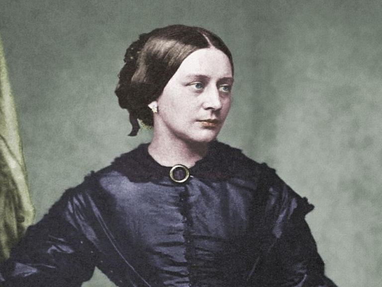 Gemälde-Portrait von Clara Schumann, Pianistin und Komponistin, 1858.