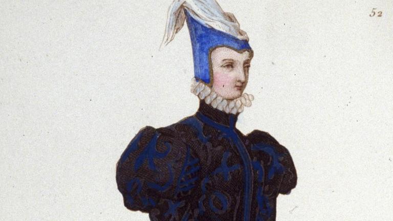 Porträt der französischen Dichterin Louise Labbé oder Labé (ca. 1524-1566) in Form eines Kupferstichs von 1830. Porträt der französischen Dichterin Louise Labbé oder Labé (ca. 1524-1566) in Form eines Kupferstichs von 1830.