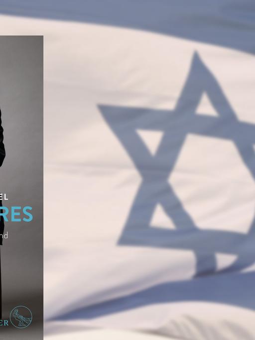 Buchcover "Mein Leben für Israel" von Shimon Peres, im Hintergrund eine israelische Flagge