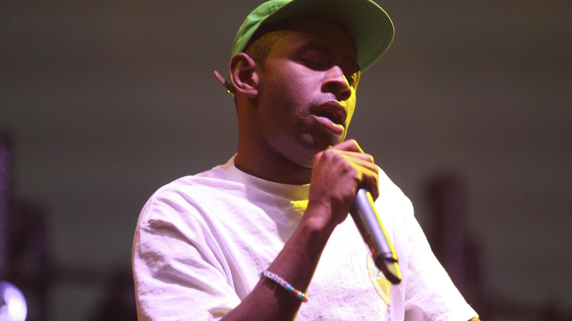 Der Rapper Tyler, The Creator während eines Konzertes