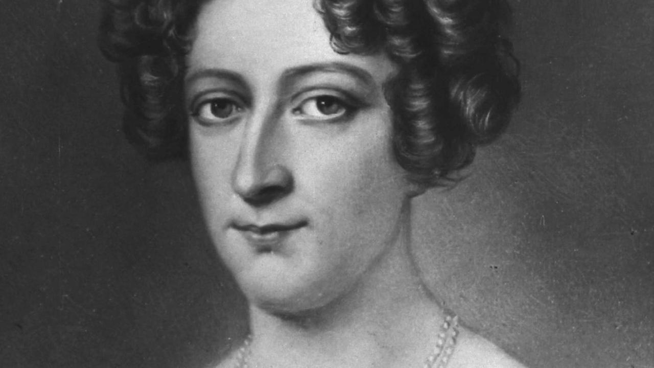 Ein gezeichnetes Porträt von Rahel Varnhagen, geb. Levin. Sie beeinflusste mit ihrem Salon in Berlin das literarische Leben. Gemälde um 1870, von Ernst Hader. Ein gezeichnetes Porträt von Rahel Varnhagen, geb. Levin. Sie beeinflusste mit ihrem Salon in Berlin das literarische Leben. Gemälde um 1870, von Ernst Hader.