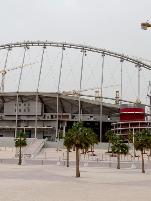 Baustelle des Khalifa Stadions in Katars Hauptstadt Doha