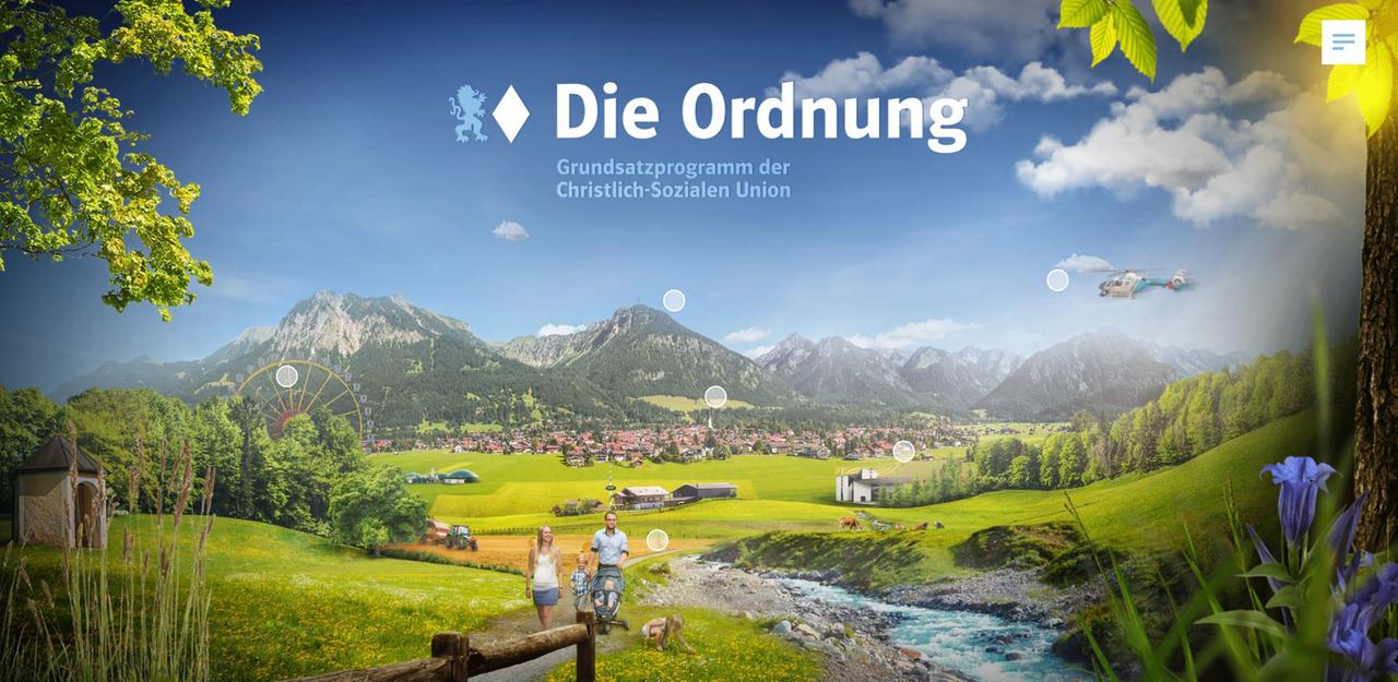 Die Internetseite mit dem neuen Grundsatzprogramm der CSU. Die Internetseite mit dem neuen Grundsatzprogramm der CSU.