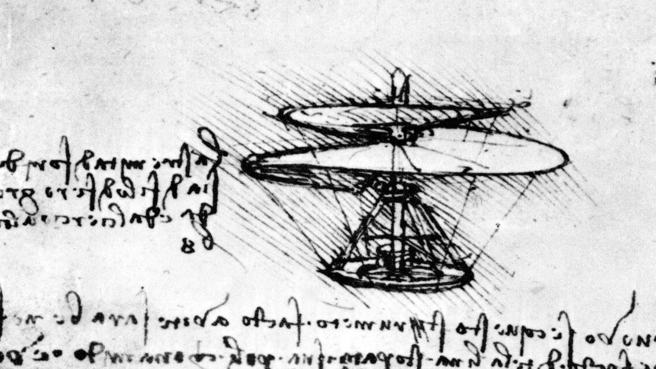 Helikopterzeichnung von Leonardo da Vinci Helikopterzeichnung von Leonardo da Vinci