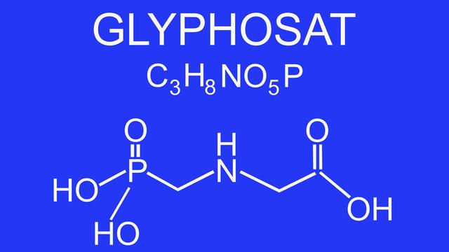 Die chemische Strukturformel des Herbizids Glyphosat