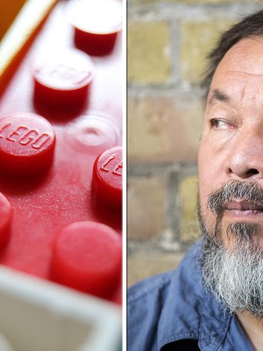 Der chinesische Künstler Ai Weiwei, links im Bild: Lego-Steine