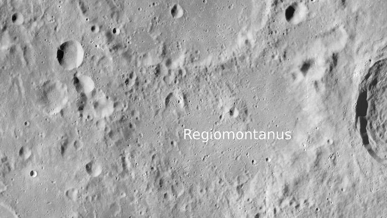 Der nach Regiomontanus benannte Mondkrater ist nicht sehr auffällig Der nach Regiomontanus benannte Mondkrater ist nicht sehr auffällig
