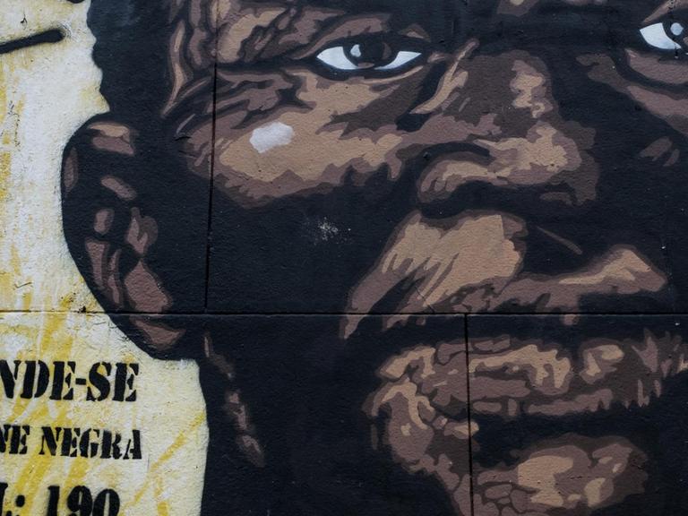 Eine Wandmalerei im ehemaligen Sklavenviertel an der Pedra do Sal in Rio de Janeiro.