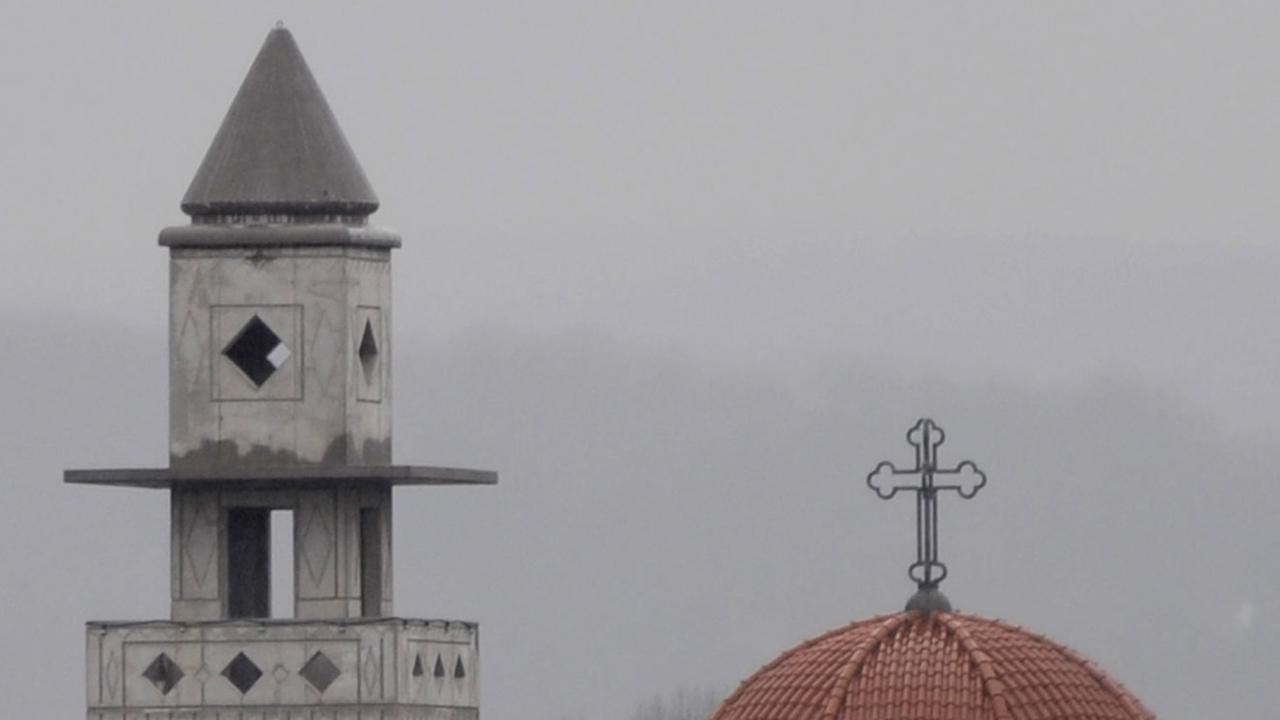 Das Minarett der im Bau befindlichen Esslinger Moschee. Das Minarett der im Bau befindlichen Esslinger Moschee.