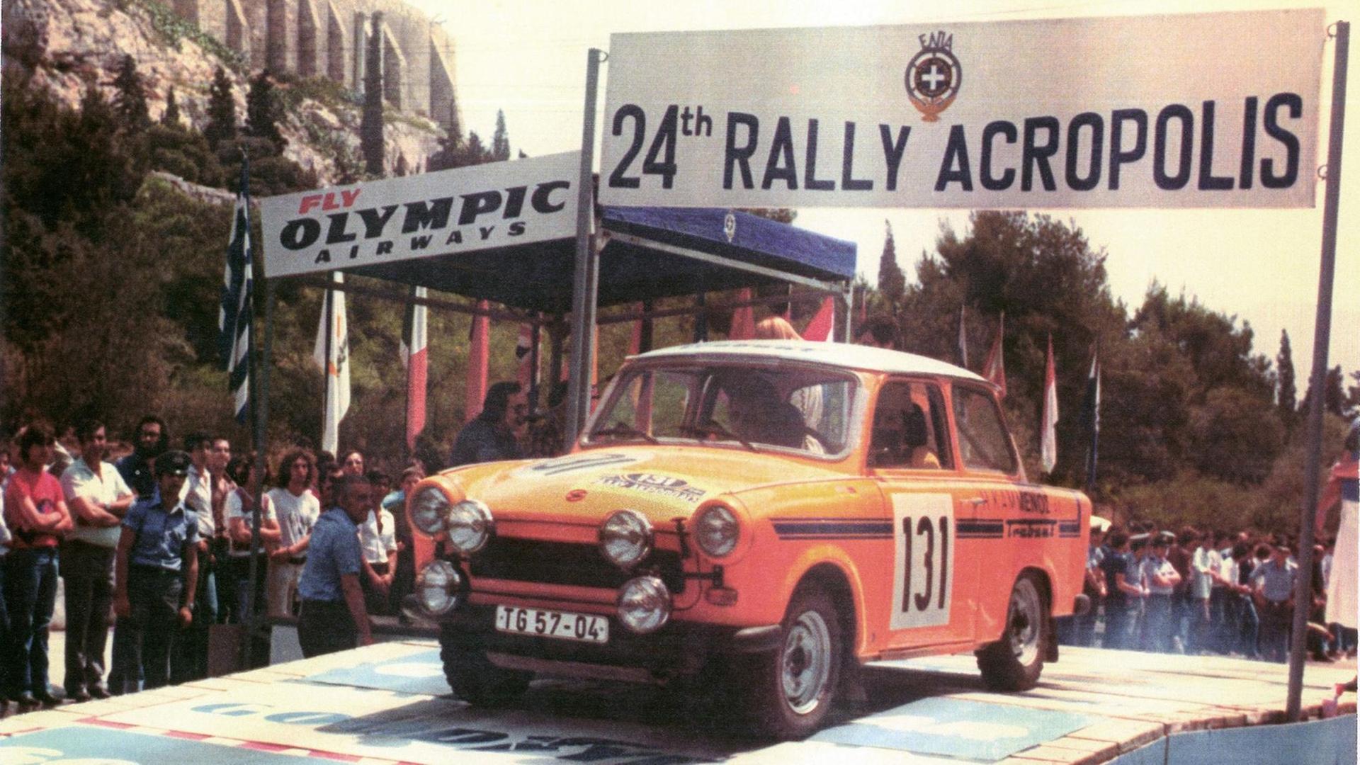 Heinz Galle und Co-Pilot Wolfgang Kießling bei der Rallye Acropolis, 1977 Heinz Galle und Co-Pilot Wolfgang Kießling bei der Rallye Acropolis, 1977