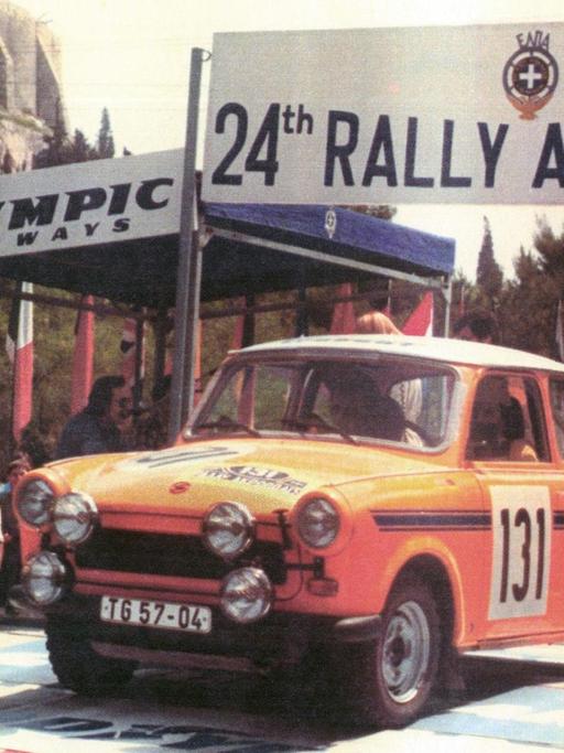 Heinz Galle und Co-Pilot Wolfgang Kießling bei der Rallye Acropolis, 1977