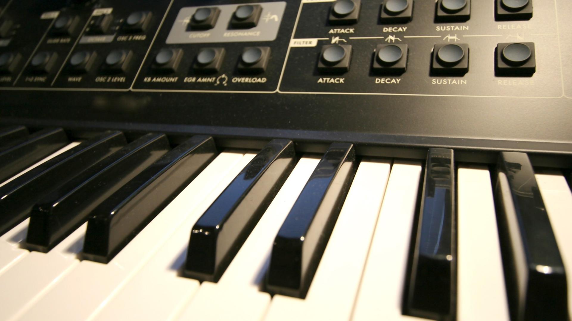 Ein Synthesizer des Herstellers Moog Ein Synthesizer des Herstellers Moog