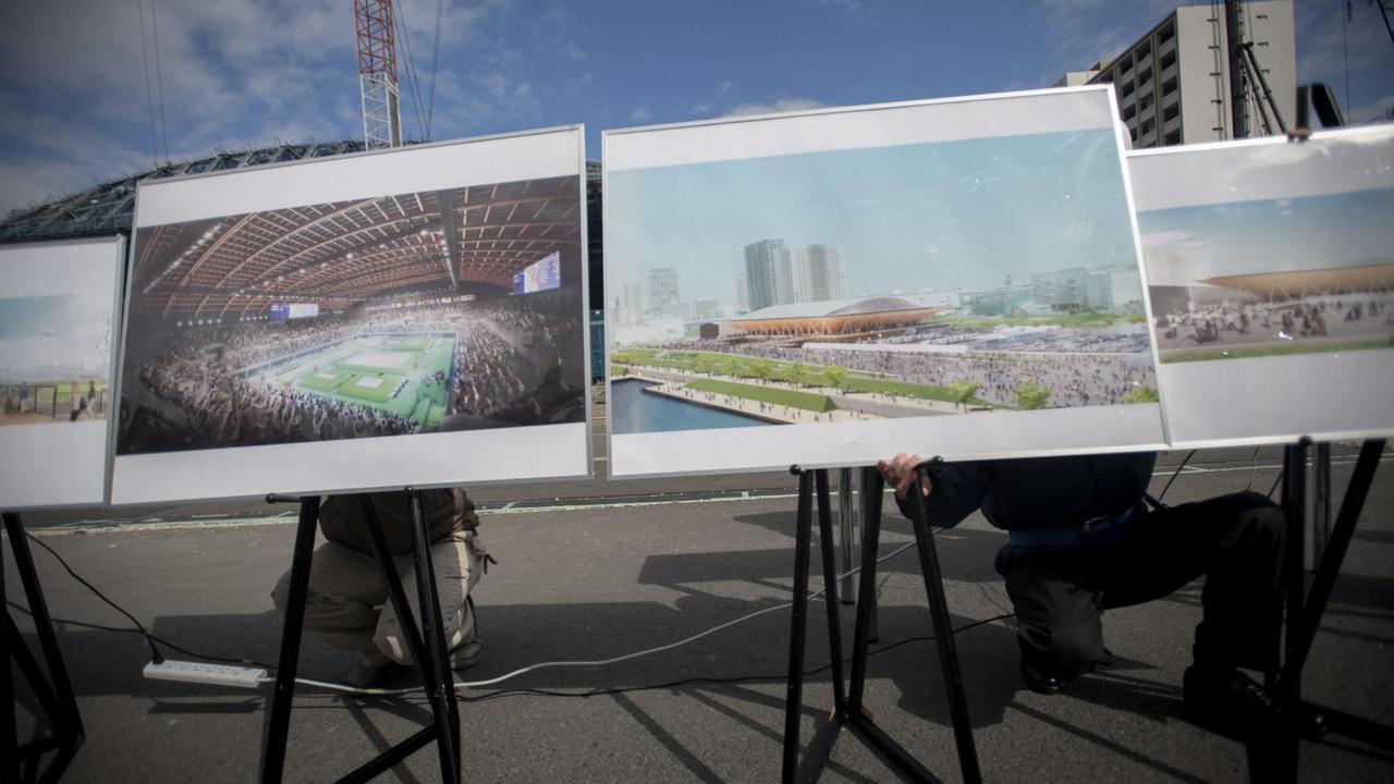 Visualisierte Pläne für das Olympische Turnzentrum von Tokio. Visualisierte Pläne für das Olympische Turnzentrum von Tokio.