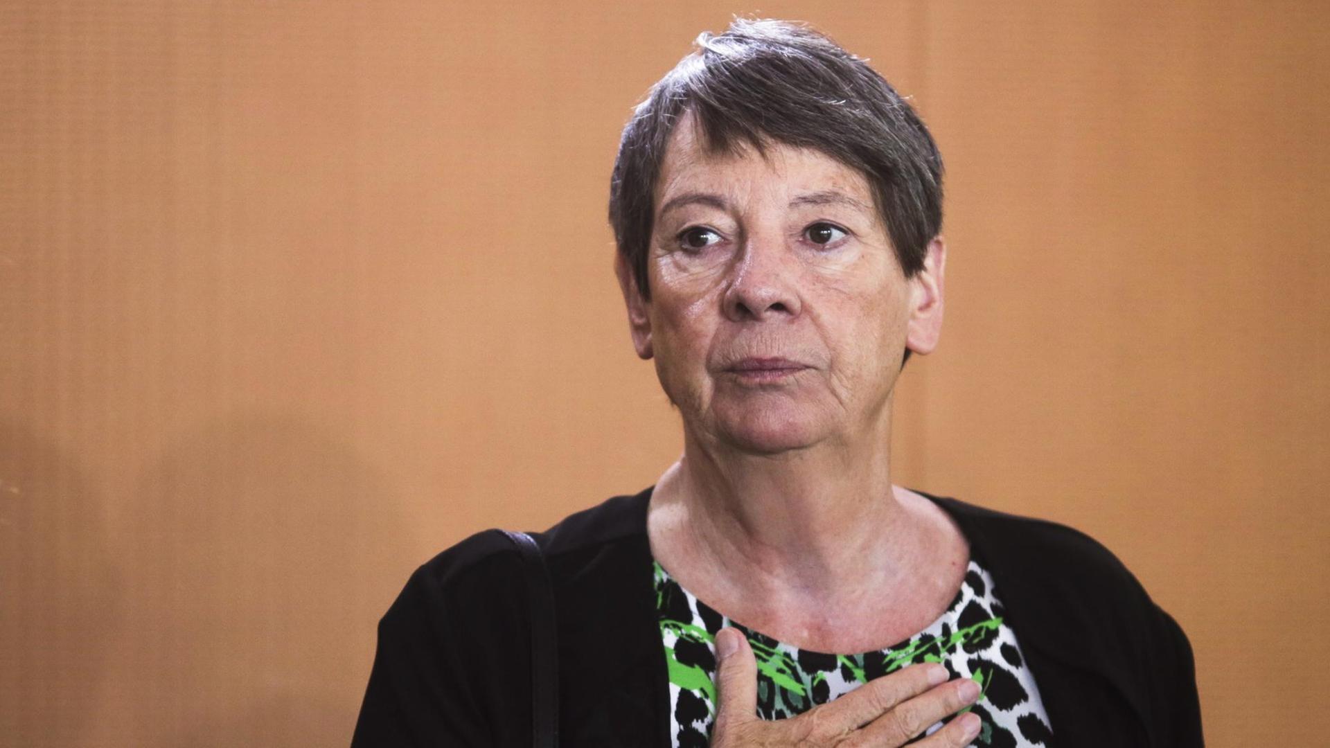 Bundesumweltministerin Barbara Hendricks während des Diesel-Gipfels in Berlin. Bundesumweltministerin Barbara Hendricks während des Diesel-Gipfels in Berlin.