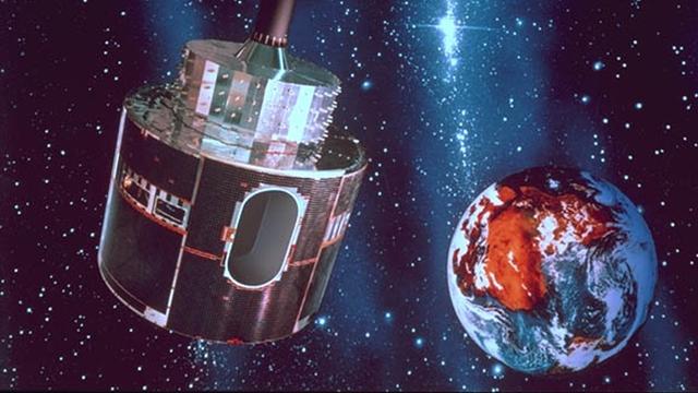 Meteosat-1 umkreist die Erde (künstlerische Darstellung)