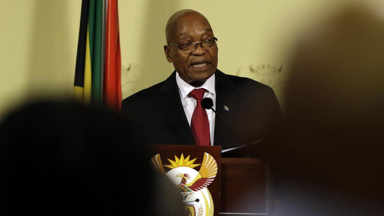 Südafrikas Präsident Jacob Zuma bei einer Rede am 14.02.2018. Südafrikas Präsident Jacob Zuma bei einer Rede am 14.02.2018.