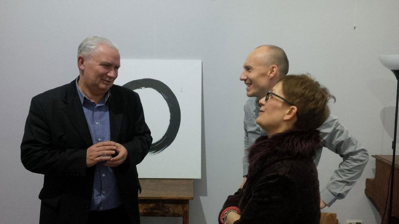 Edward Orloswki mit Stettiner Veranstaltern eines Konzertabends im Gutshaus Ramin (Vorpommern). Edward Orloswki mit Stettiner Veranstaltern eines Konzertabends im Gutshaus Ramin (Vorpommern).