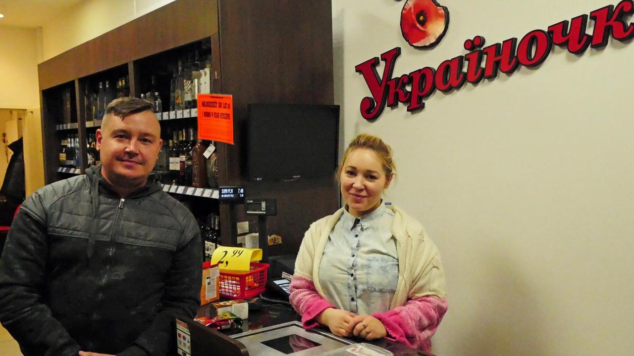 Der ukrainische Lebensmittelladen in Gorzow ist Treffpunkt für viele Ukrainer in der Stadt
