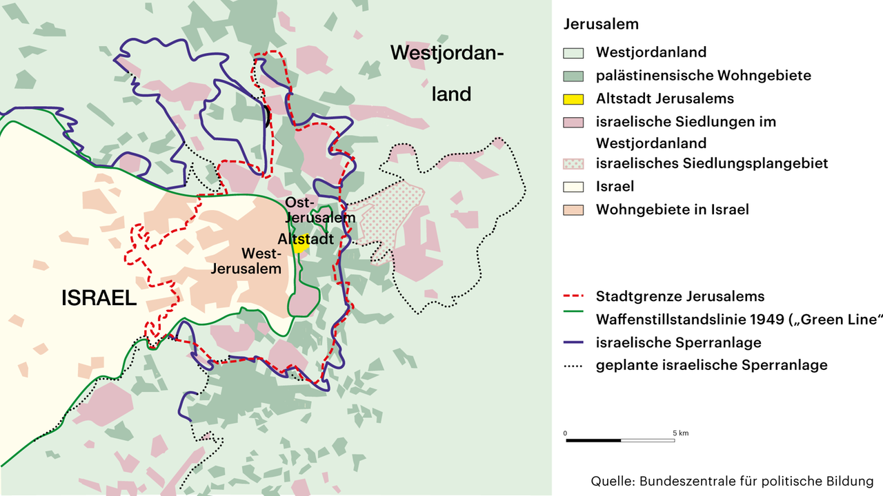 Karte zeigt Israel, das Westjordanland und die Siedlungsgebiete Karte zeigt Israel, das Westjordanland und die Siedlungsgebiete