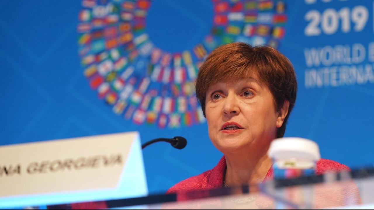IWF-Chefin Kristalina Georgieva spricht auf der Herbsttagung von IWF und Weltbank in Washington