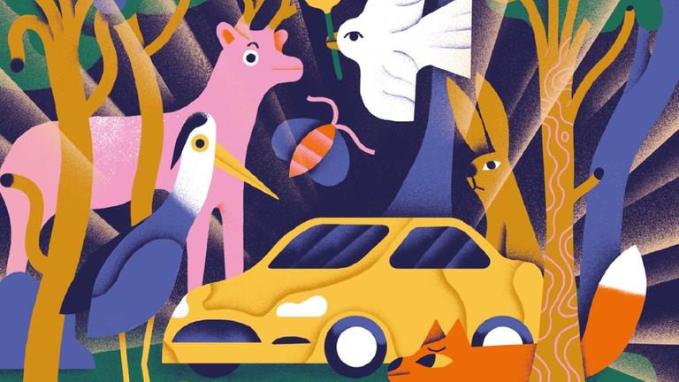 Eine Illustration von Comic-Künstlerin Julia Kluge zum Feature "Das TESLA-Versprechen" von Norbert Lang. Eine Illustration von Comic-Künstlerin Julia Kluge zum Feature "Das TESLA-Versprechen" von Norbert Lang.