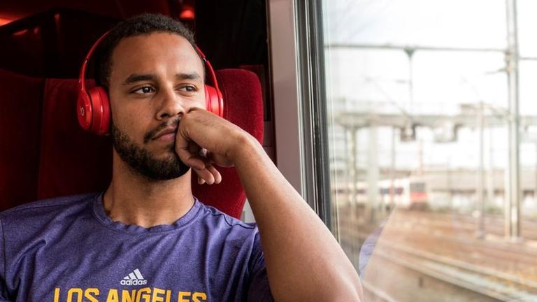 Anthony Sadler in "The 15:17 to Paris" (2018) Anthony Sadler in "The 15:17 to Paris" (2018)
