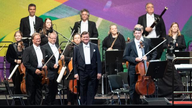 Die Musiker der Sächsischen Staatskapelle unter Leitung von Christian Thielemann.